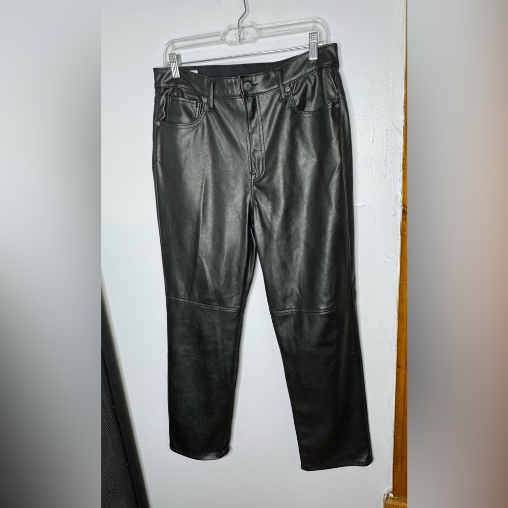 GAP Cheeky straight sky high faux leather black pants size 31 | 12 R
